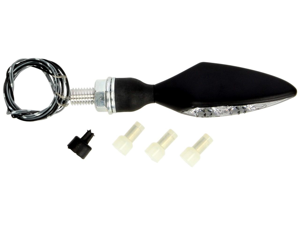 Kellermann-knipperlicht, Rhombus PL, staal, LED, linksvoor, 12 V, zwart gesatineerd, E-keurmerk