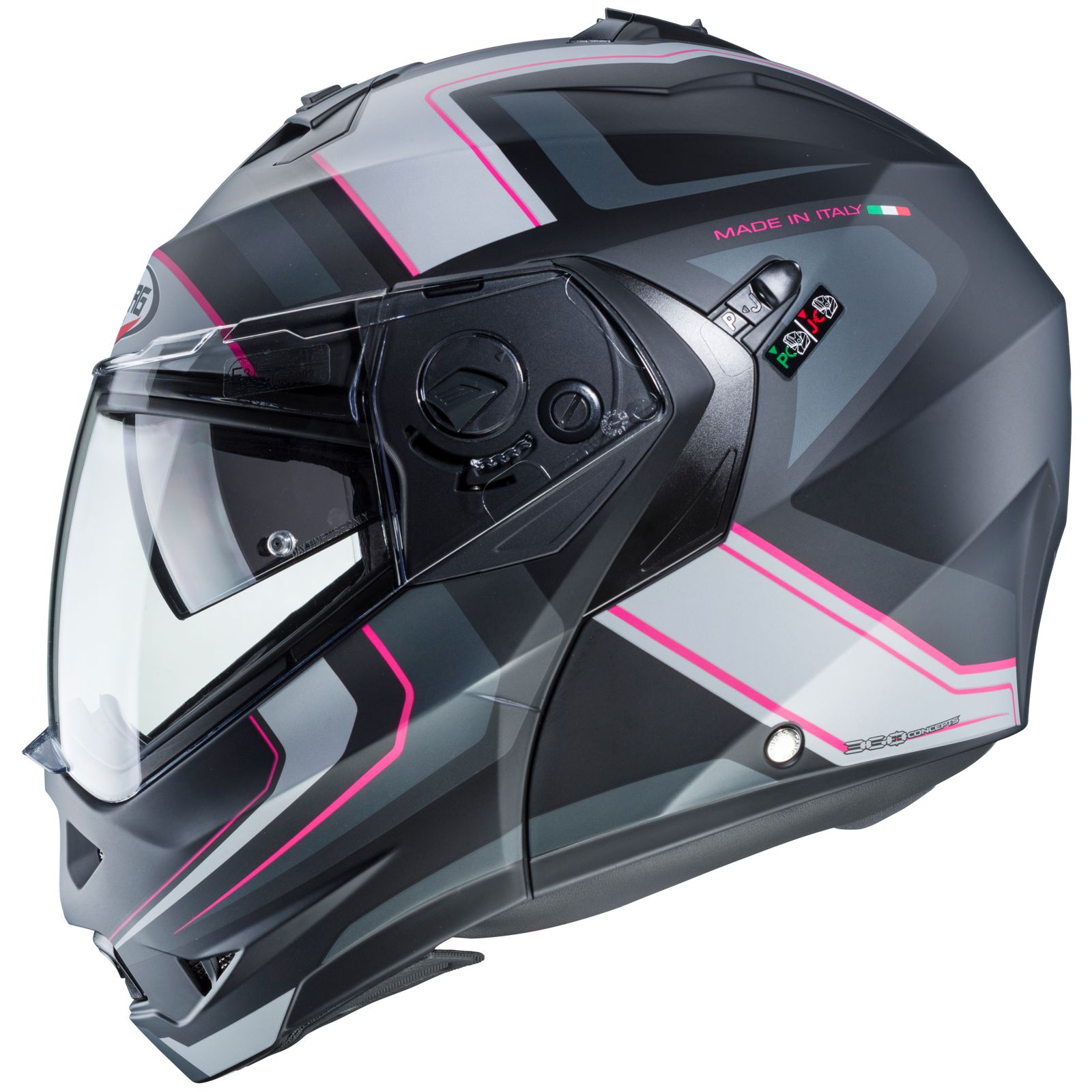 Caberg Duke II Tour helm, mat zwart/antraciet fuchsia