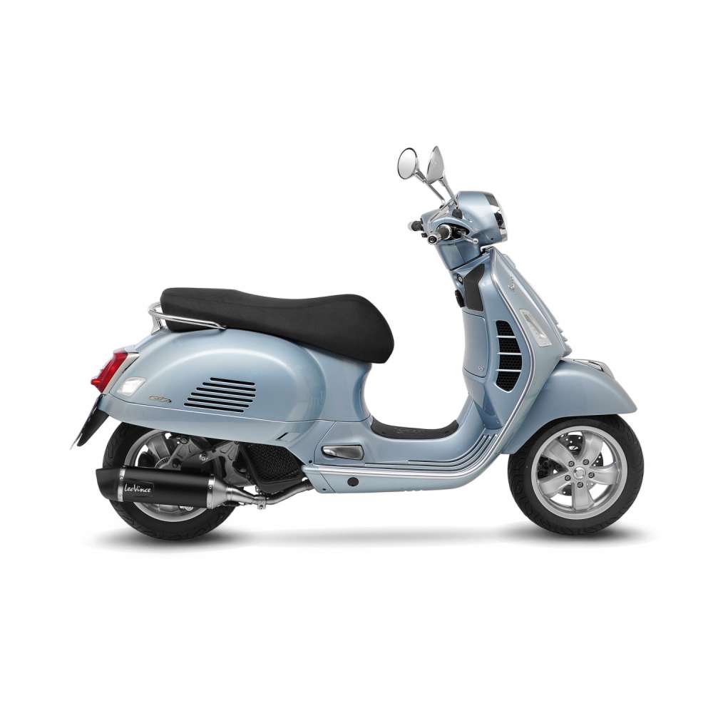 LeoVince uitlaatsysteem SBK Nero voor Vespa GTS 125 /Super, zwart, slip-on, E-certificaat, Euro5