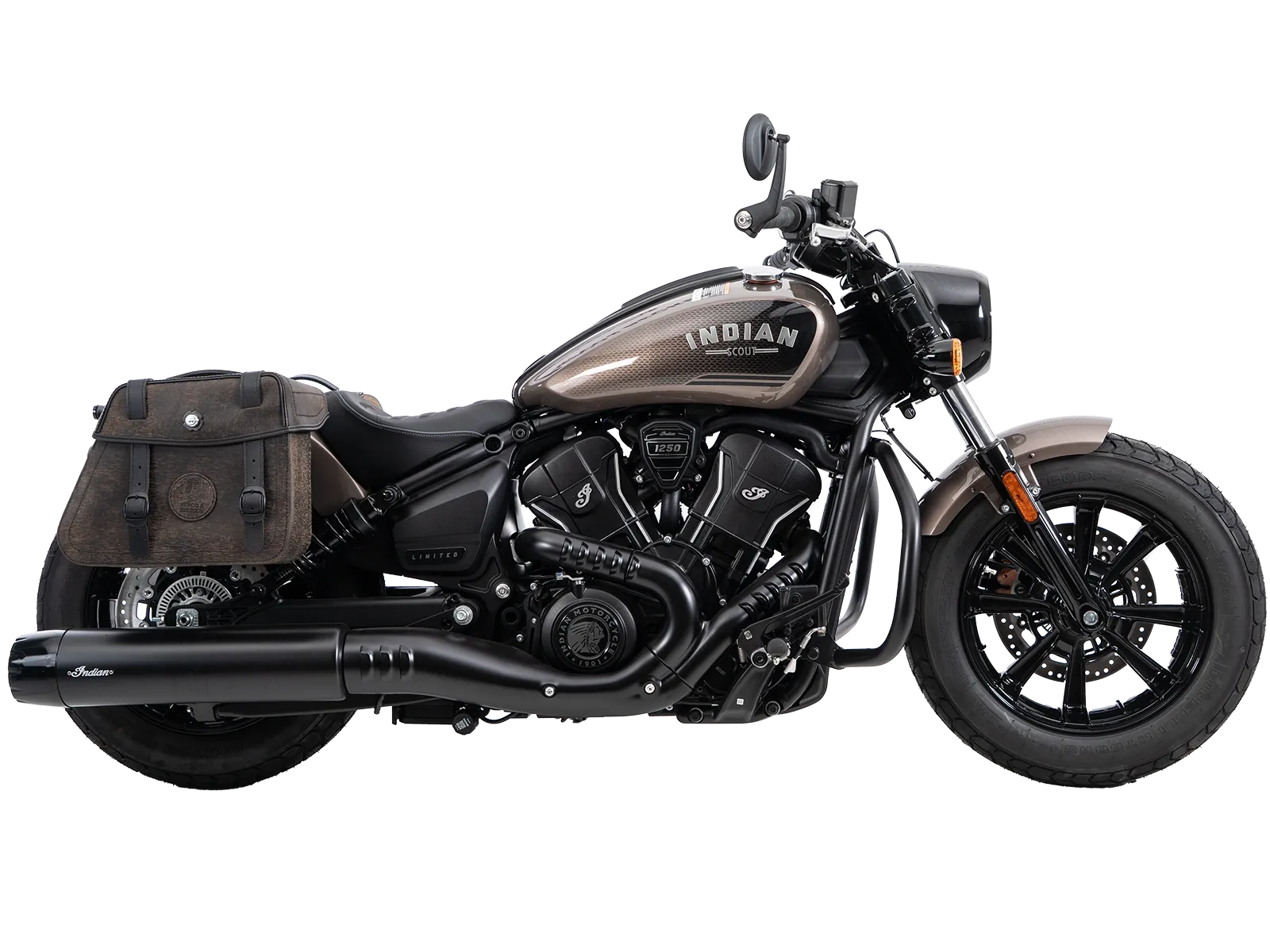 Kniptassenset bruin incl. houder voor Indian Scout Bobber 1250 (25-) Hepco & Becker