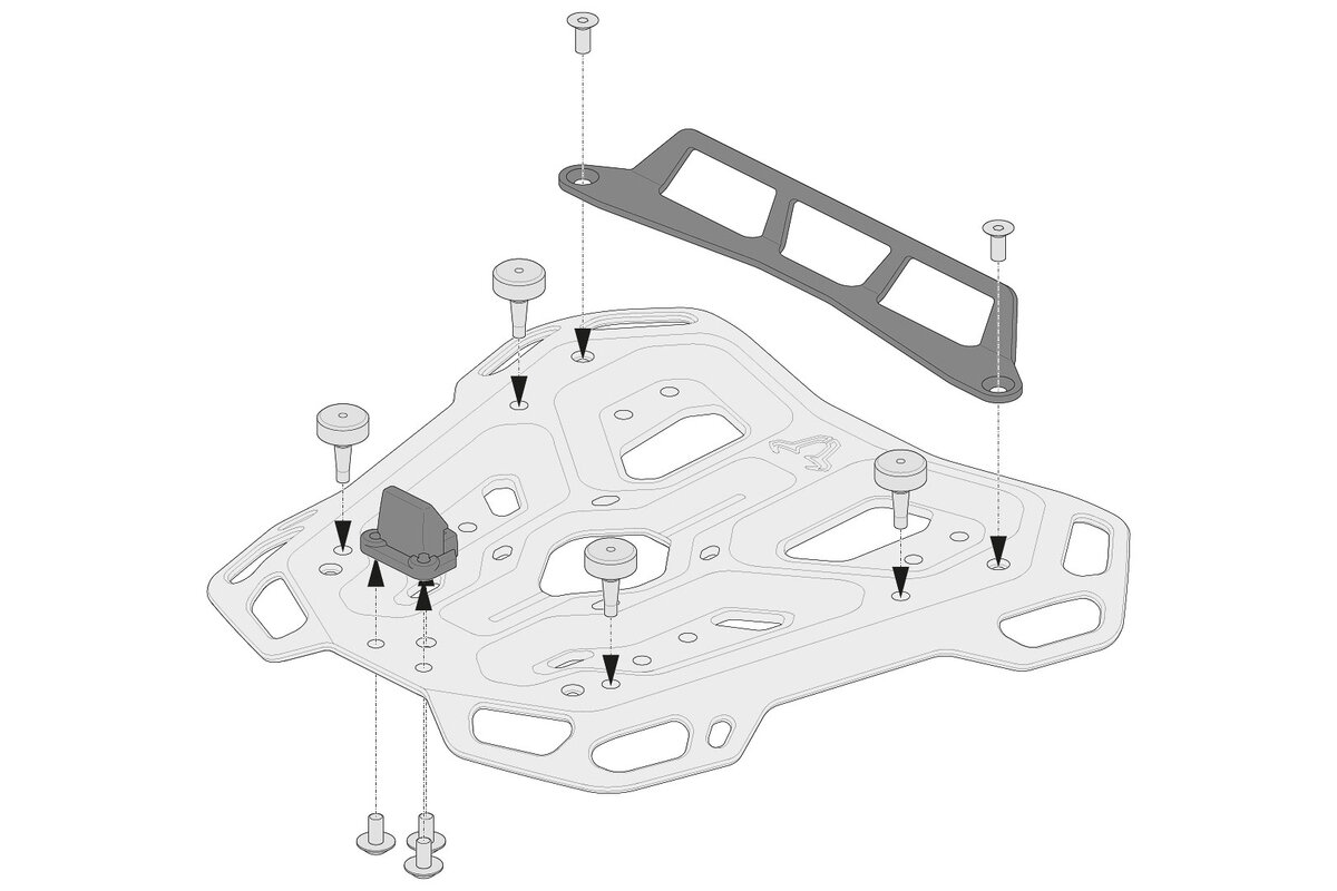 SW-Motech adapterset voor ADVENTURE-RACK bagagedrager voor Givi/Kappa monolock topkoffers