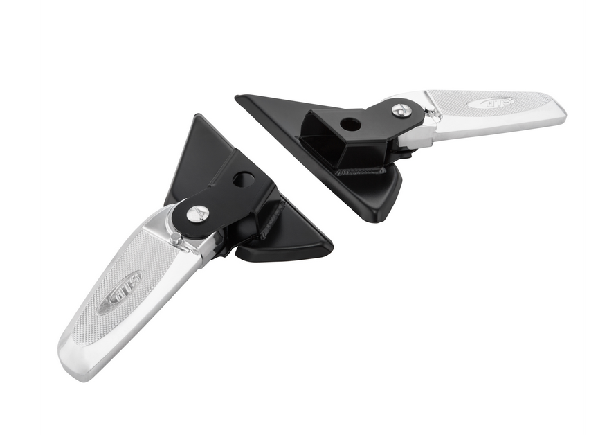 Voetsteunen rechts en links voor Vespa LX /LXV /S 50-150cc, zwart/chroom