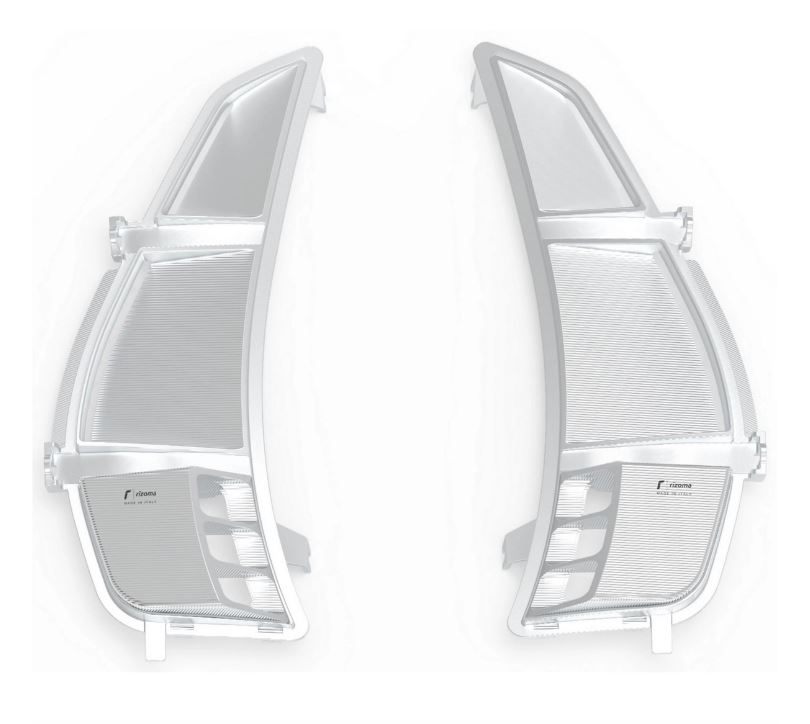 Ventilatierooster RIZOMA bagageruimte voor Vespa GTS/GTS Super/GTV 125-300cc (`23-), zilver