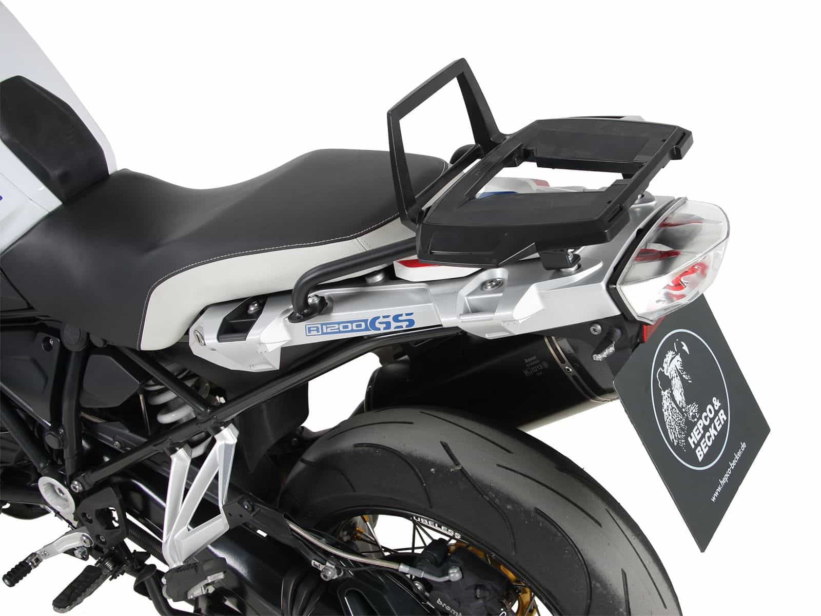 Alurack topkofferdrager zwart voor BMW R 1250 GS met kort HP zadel (19-23) Hepco & Becker
