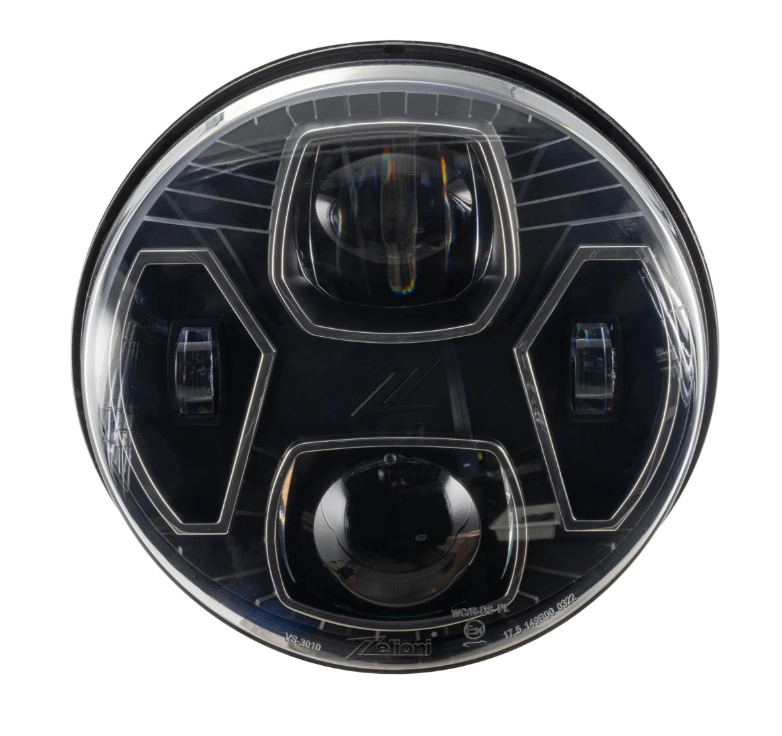 Koplamp ZELIONI Black Edition LED voor Vespa GTS/GTS Super HPE 125-300 (19-22), zwart/chroom