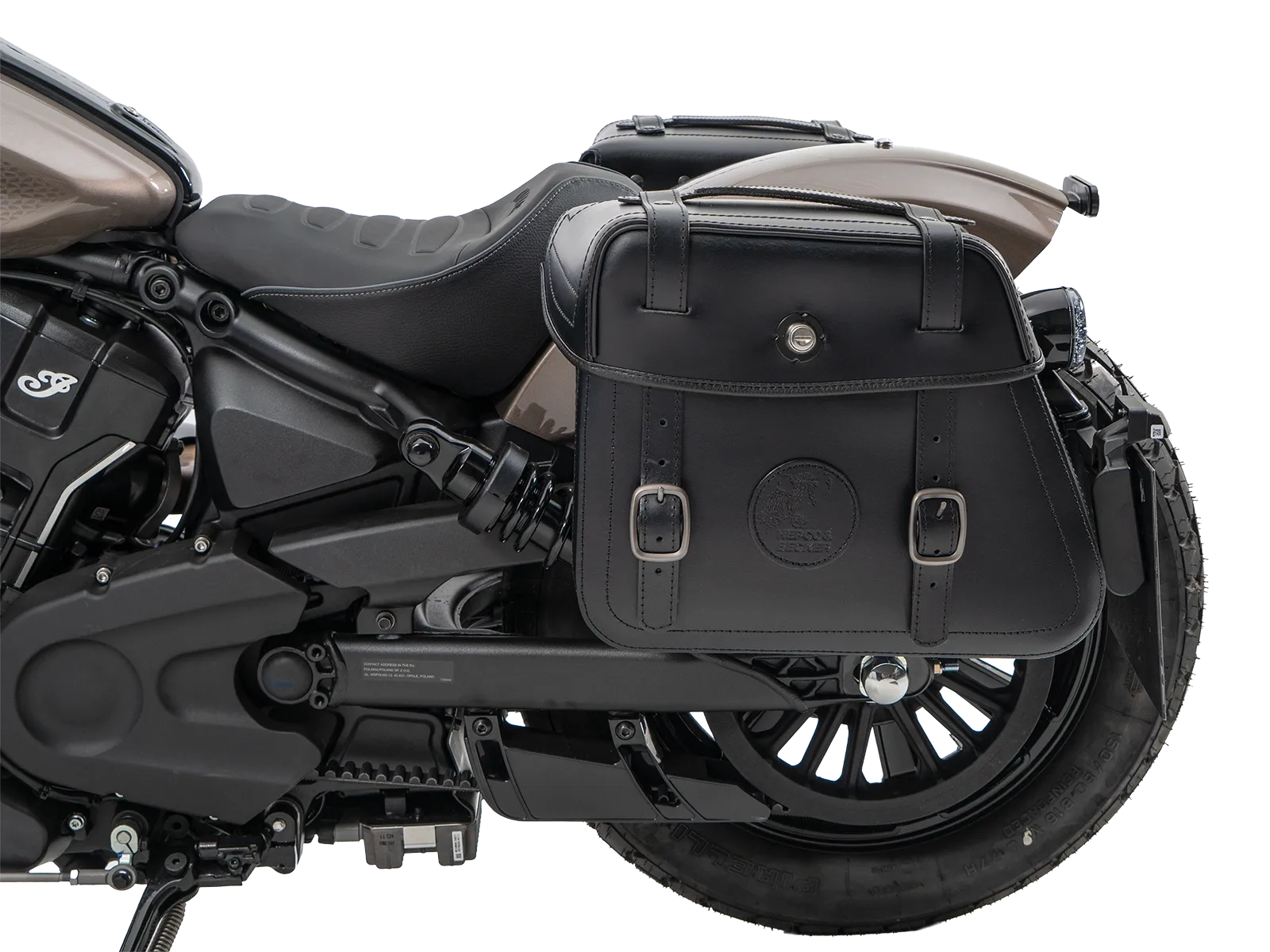 Kniptassenset zwart incl. houder voor Indian Scout Bobber 1250 (25-) Hepco & Becker