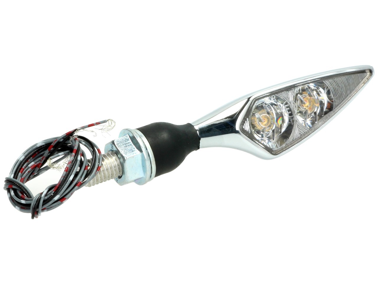 Kellermann knipperlicht, achter- en remlicht, Rhombus DF, staal, LED, HR, 12 V, glanzend chroom, M8x20