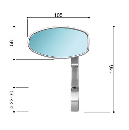 Stuurspiegel RIZOMA "REVERSE RETRO" links of rechts voor Vespa, brons geanodiseerd