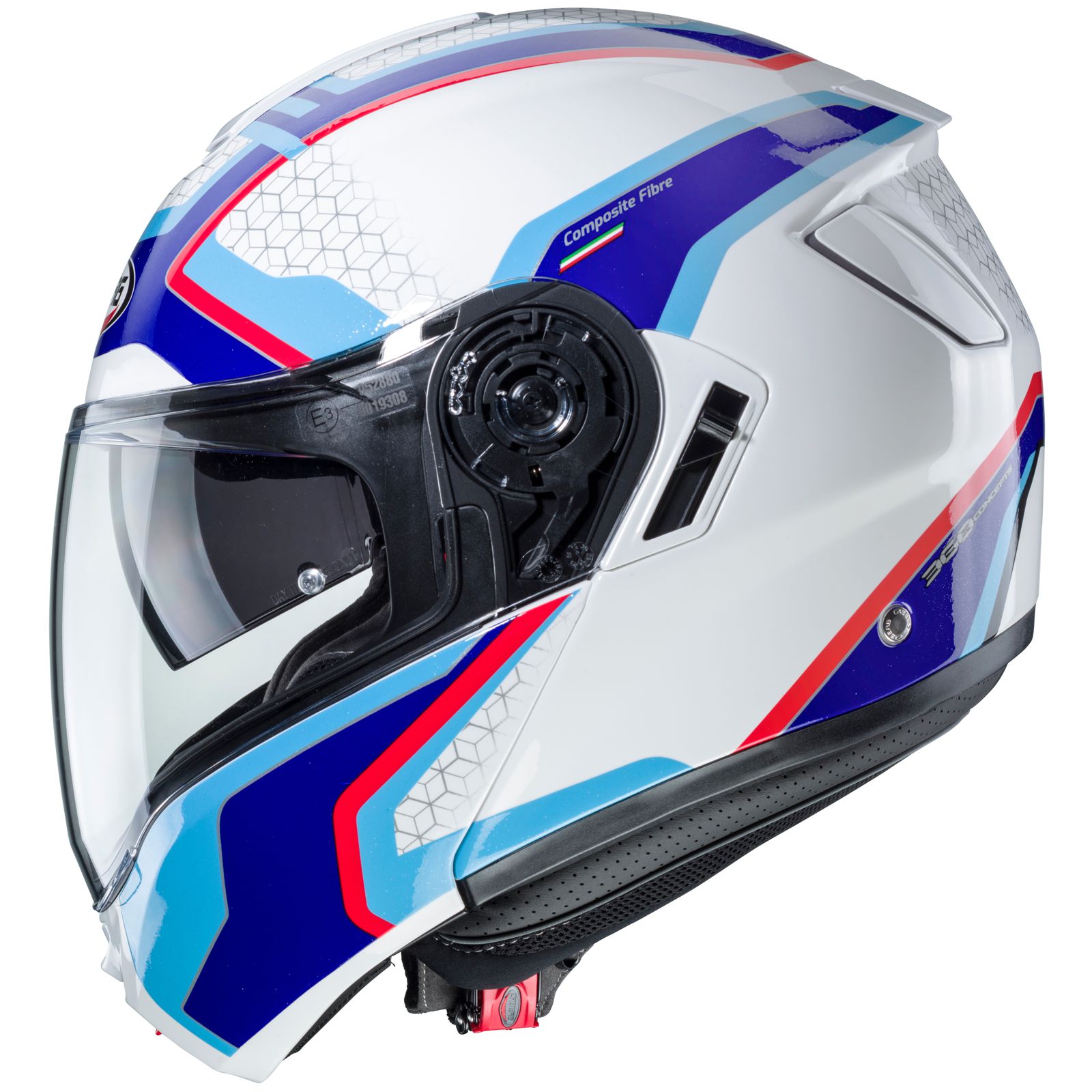Caberg Helm Levo Sonar, wit/blauw-rood