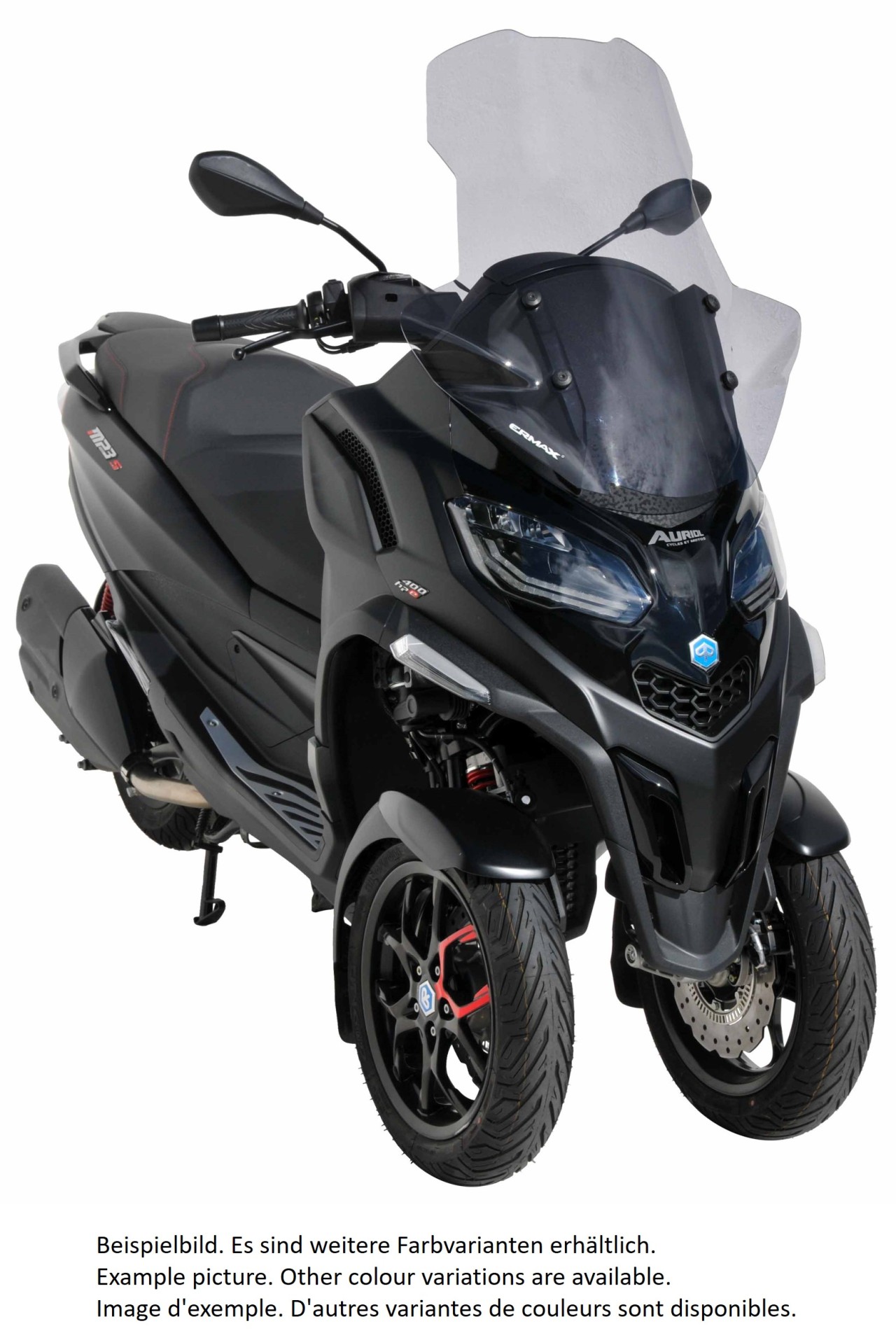 Windscherm ERMAX High Protection met handbescherming voor Piaggio MP3 400 / 530 HPE (22-), grijs