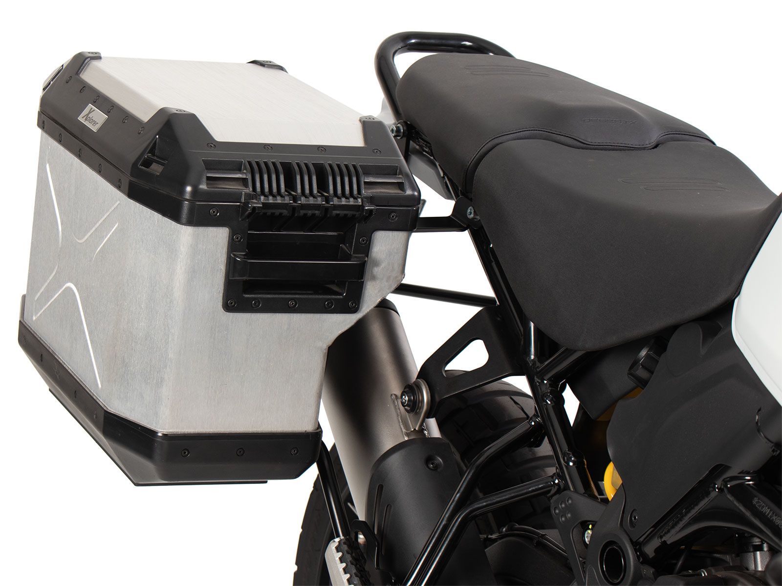 Kofferdrager set Cutout drager incl. kofferset Xplorer Cutout zilver voor Ducati Desert X (22-)