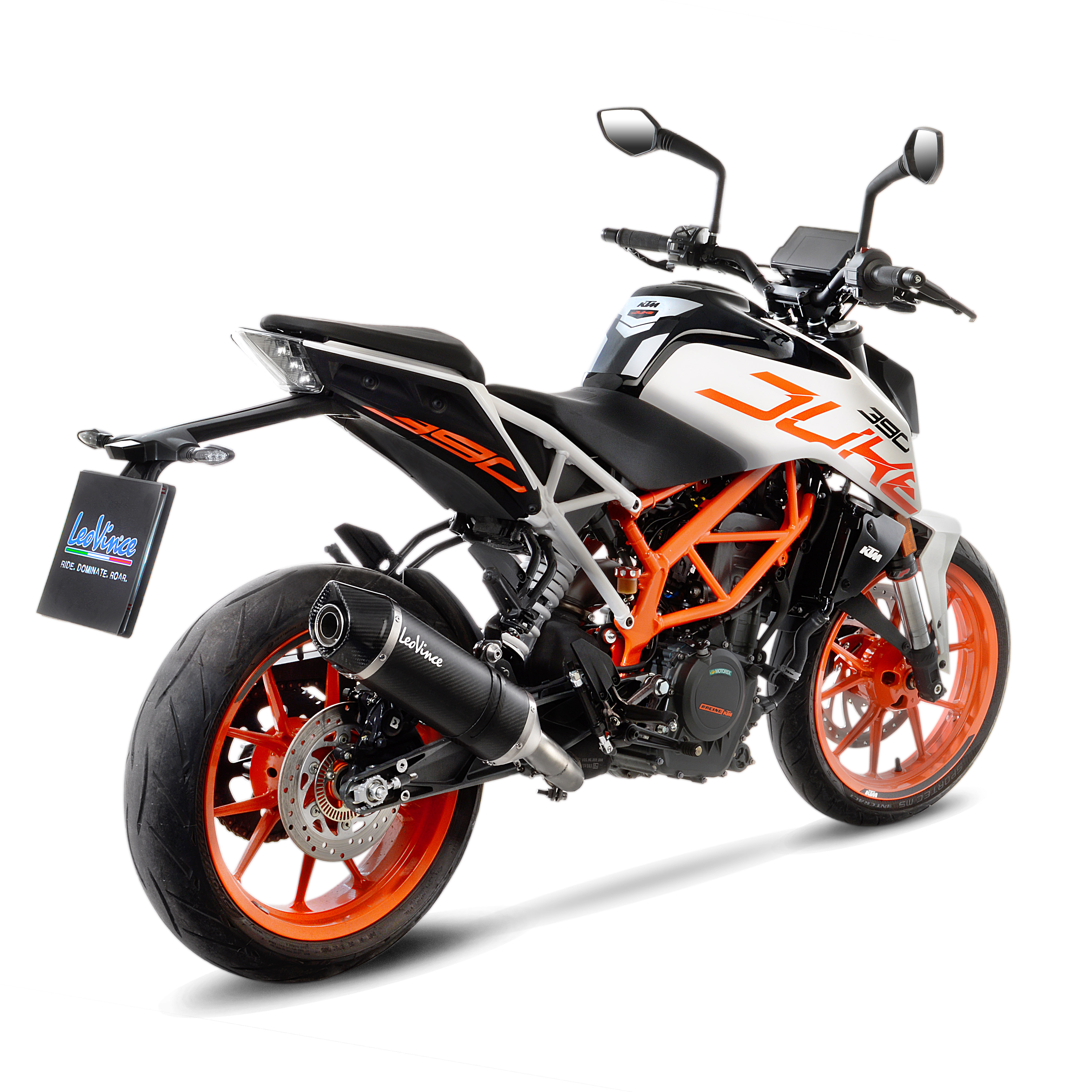 LeoVince uitlaatsysteem SBK LV One Evo 2, carbon, slip on voor KTM Duke / RC (Bj.17-19)