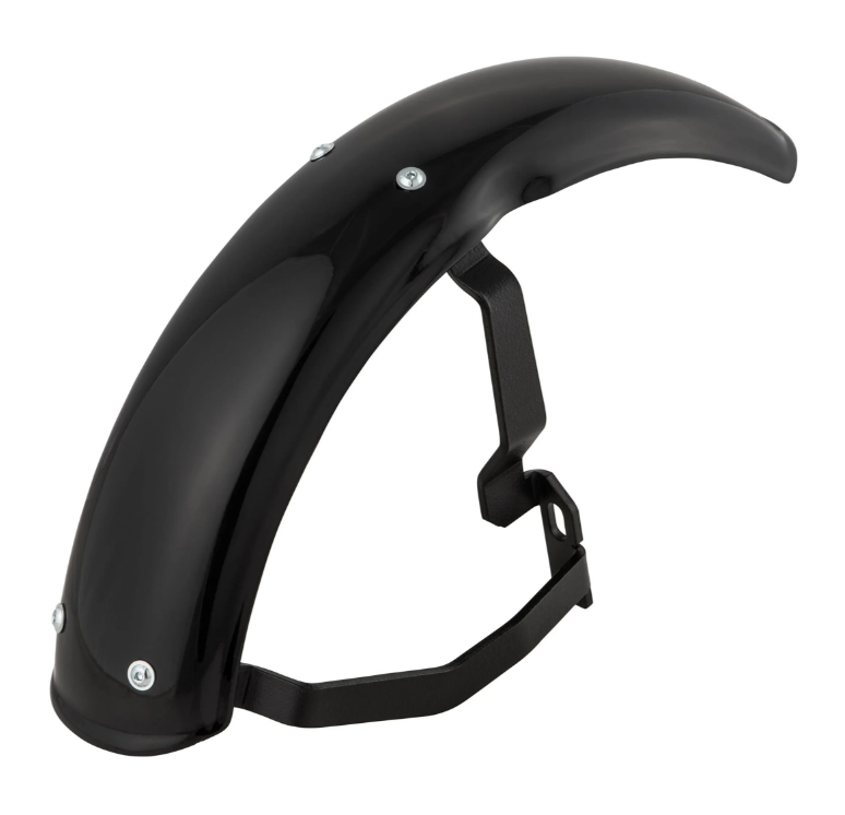 Spatbord 2.0 Garelli EVO II voor Vespa PX 80-200ccm, GFK zwart, beugel zwart