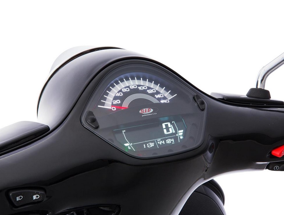 Toerenteller/snelheidsmeter voor Vespa GTS/GTS Super 125-300cc ('14-'16), zwart