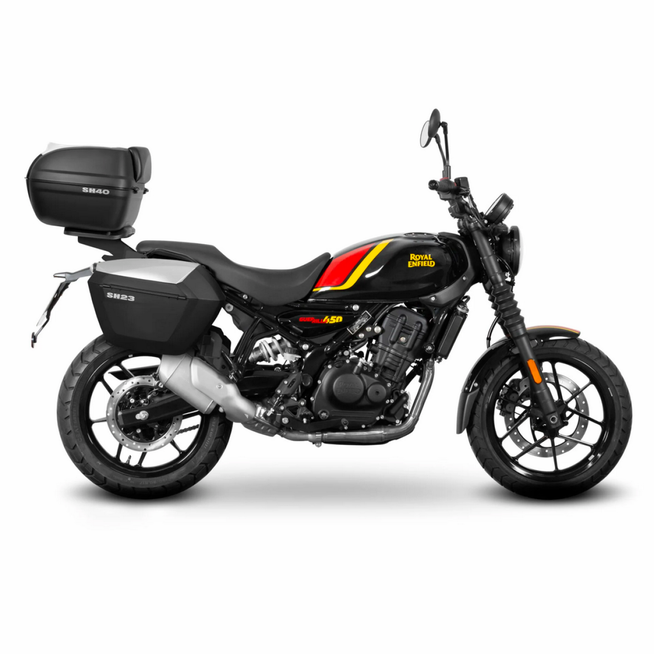 Shad-topkofferhouder, zwart gelakt, voor de Royal Enfield Guerrilla 450 (24-25)