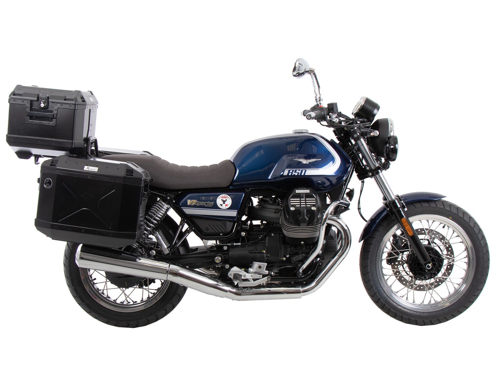 Zwarte bagagedrager voor Moto Guzzi V7 Special/Stone/Centenario (21-24) Hepco & Becker
