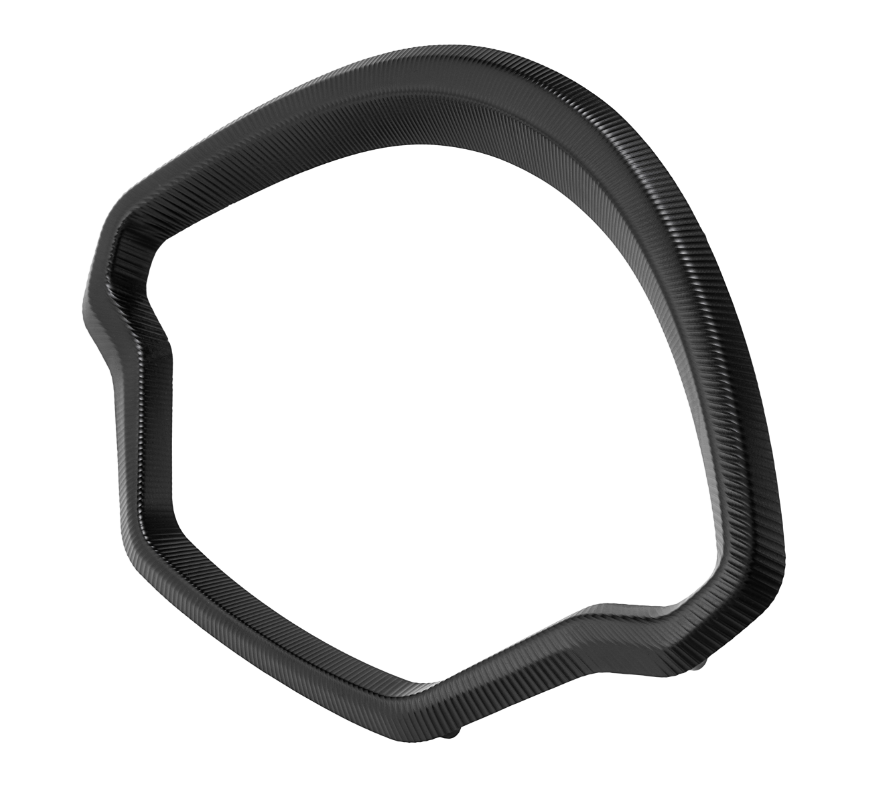 Decoratieve ring snelheidsmeter voor Vespa GTS/GTS Super 125/300cc (`22-), aluminium, zwart geanodiseerd