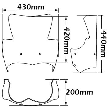 Hoog windscherm Sport voor BMW K 1200 R /K 1300 R, helder