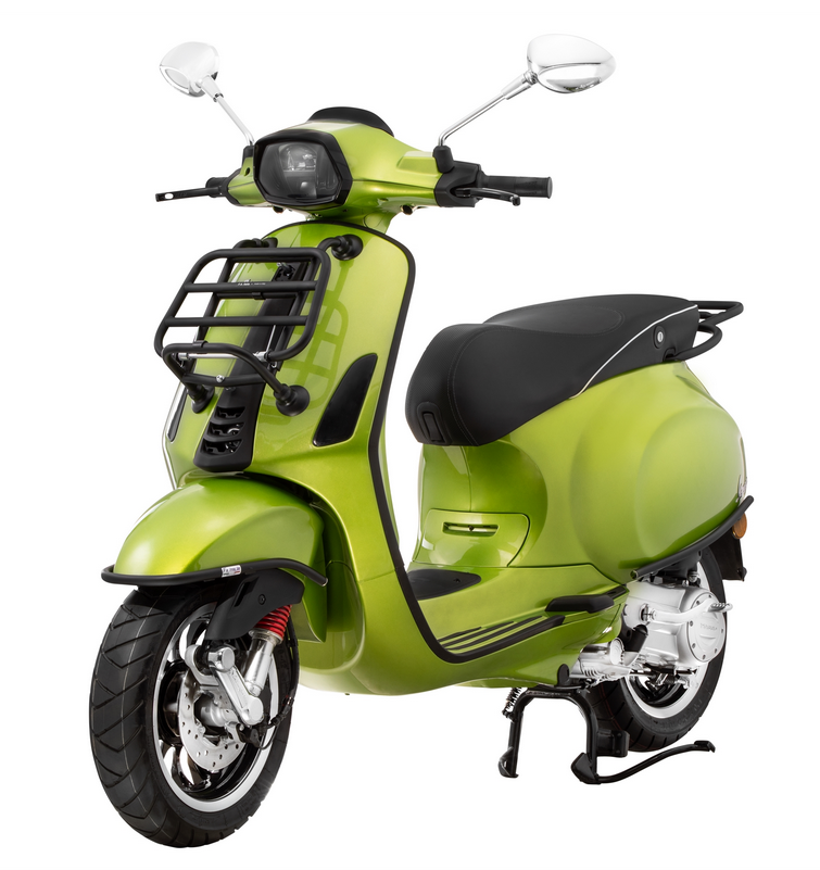 Bagagerek vooraan voor Vespa Primavera /Sprint /Elettrica 50-150ccm, opvouwbaar, matzwart