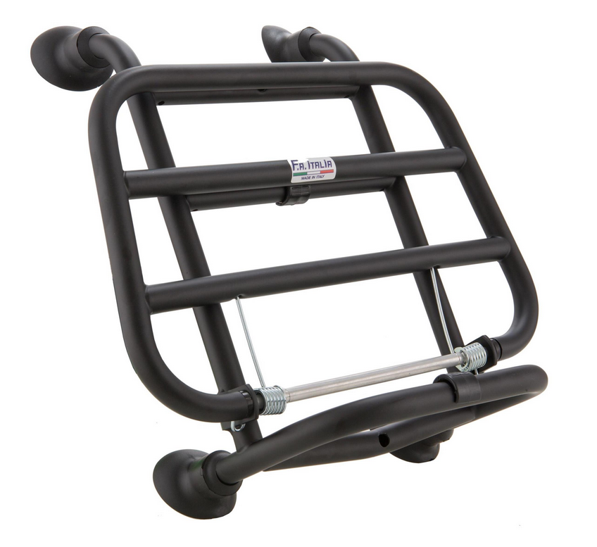 Bagagerek vooraan voor Vespa Primavera /Sprint /Elettrica 50-150ccm, opvouwbaar, matzwart