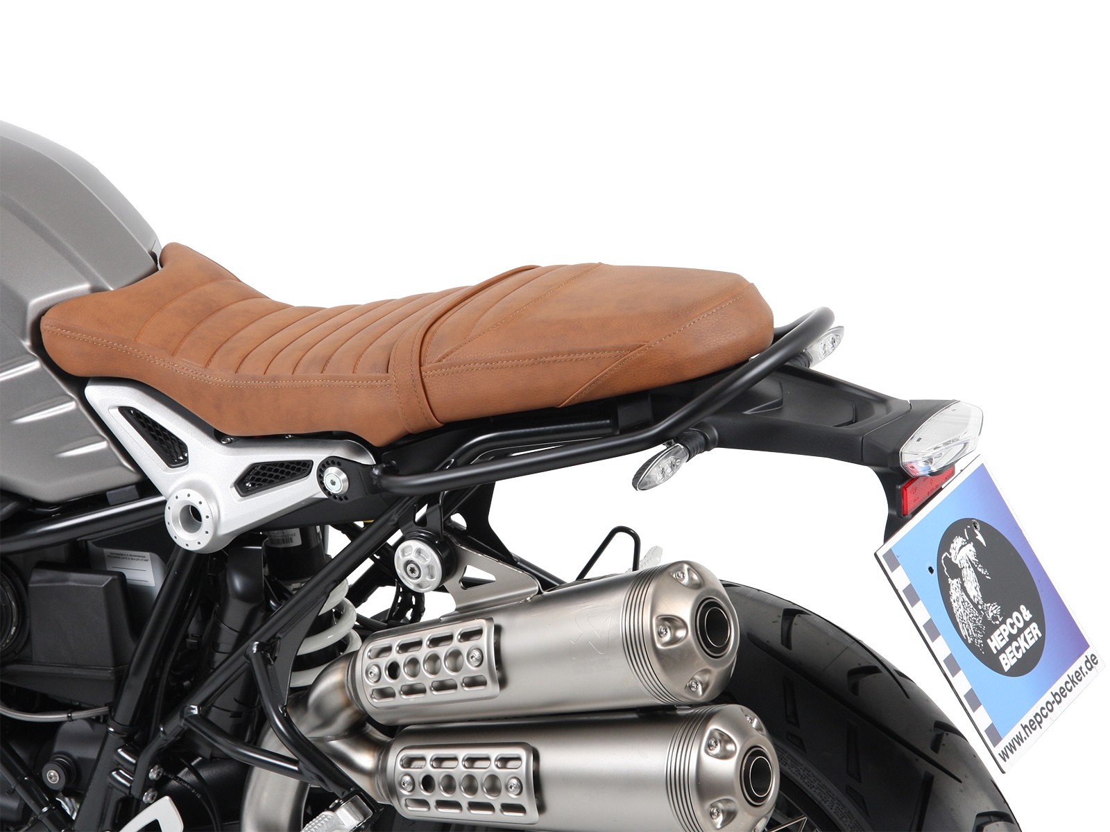 Passagiershandgreep / leuning zwart voor BMW R nineT Scrambler (16-23) Hepco & Becker