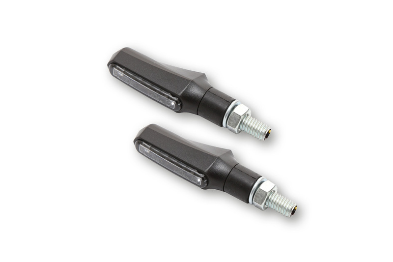 HIGHSIDER Smart Shorty-Fin LED 3in1 knipperlicht/achterlicht combinatiebehuizing zwart / lens rookgrijs
