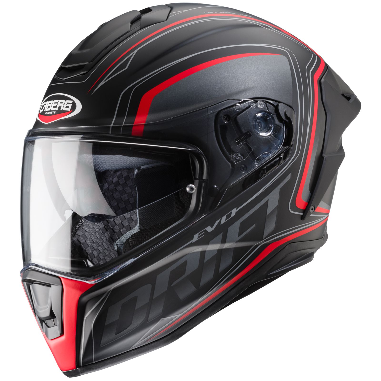 Caberg Helm Drift Evo Integra, mat-zwart/grijs-fluo-rood