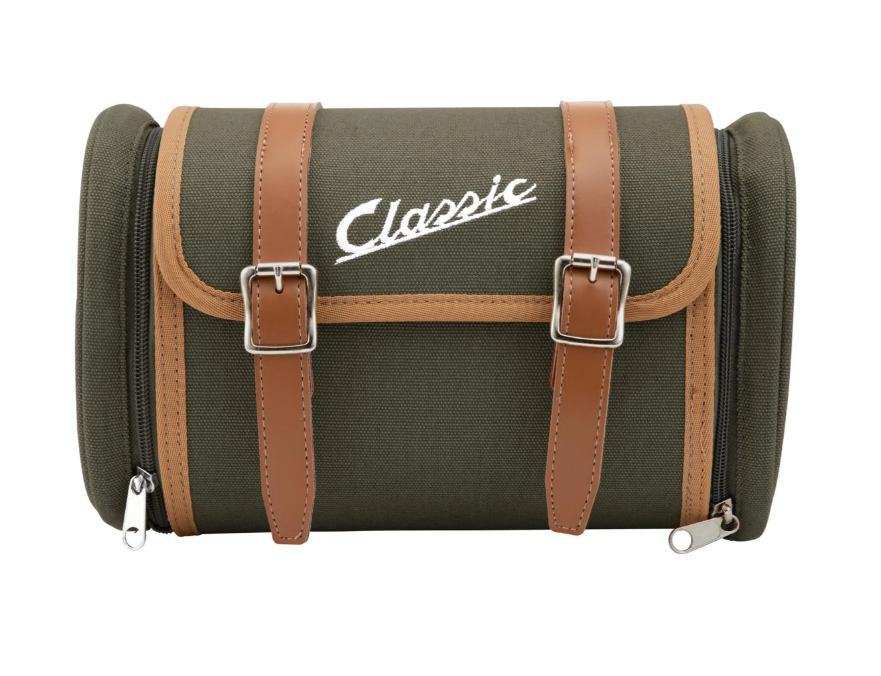 Tas "Classic" bagagedrager/sozihouder achter voor Vespa, canvas, olijfkleurig