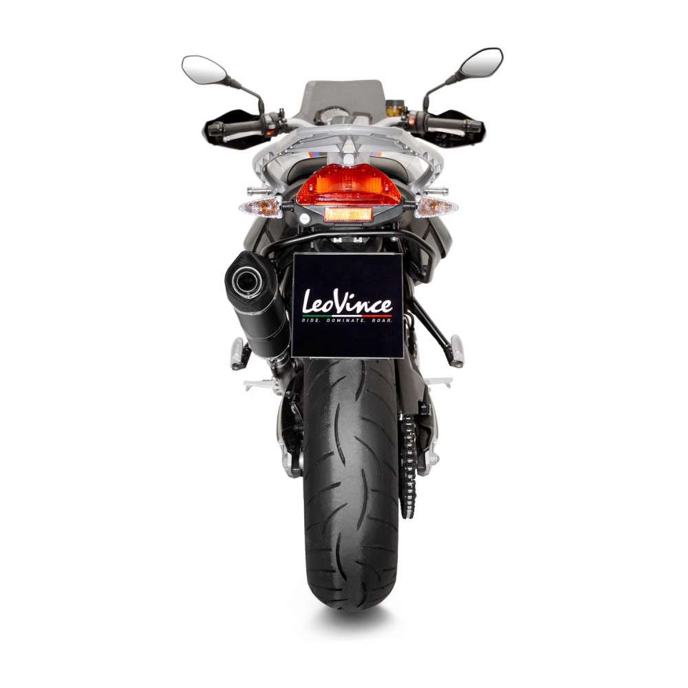 LeoVince uitlaatsysteem LV One Evo voor BMW F 800 GT /R, roestvrij staal zwart, slip on, Euro4, ABE