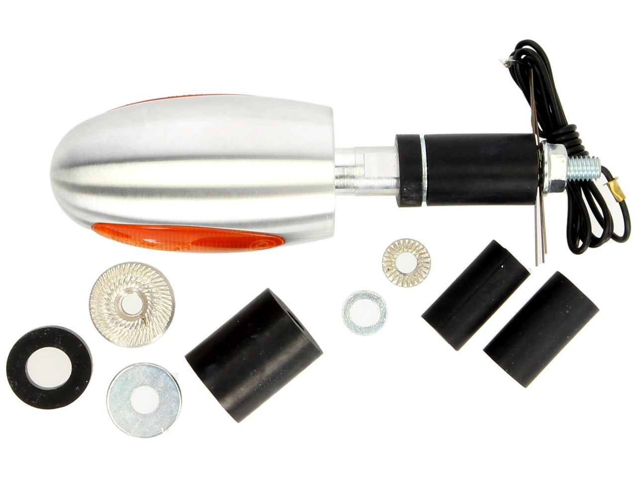 Kellermann richtingaanwijzer, BL 1000 geel, aluminium, halogeen, VR/VL, 12 V, 21 W, zilversatijn