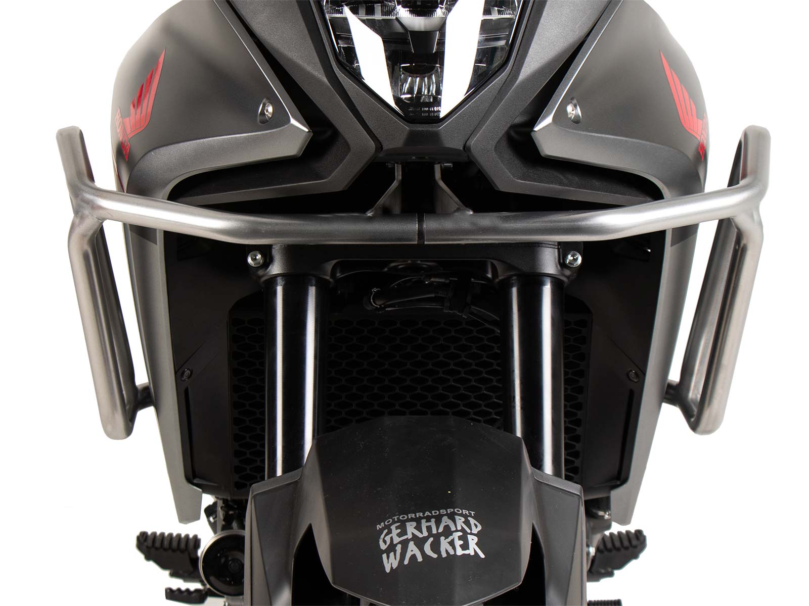 Zilveren tankbeschermbeugel voor Honda XL 750 Transalp / E-Clutch (25-) Hepco & Becker