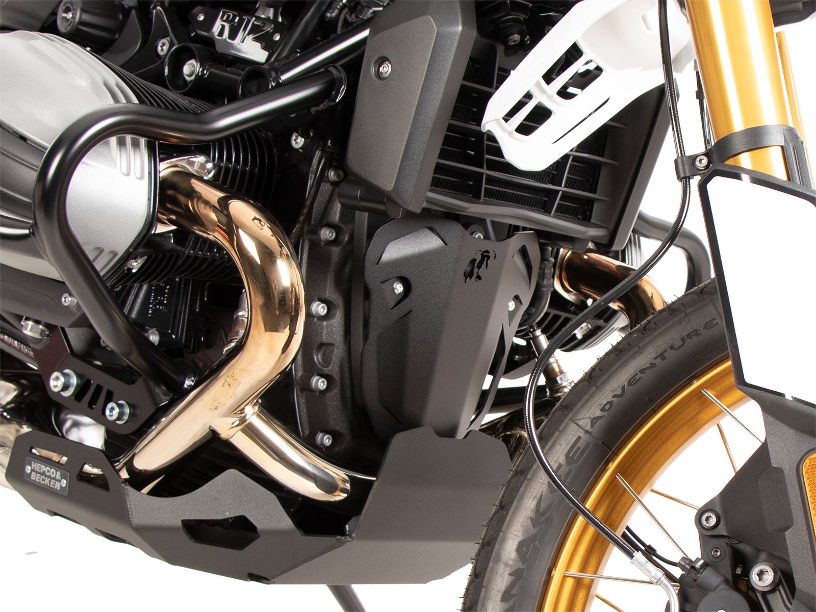 Extra plaat verlenging motorbeschermer zwart voor BMW R 12 G/S (25-) Hepco & Becker