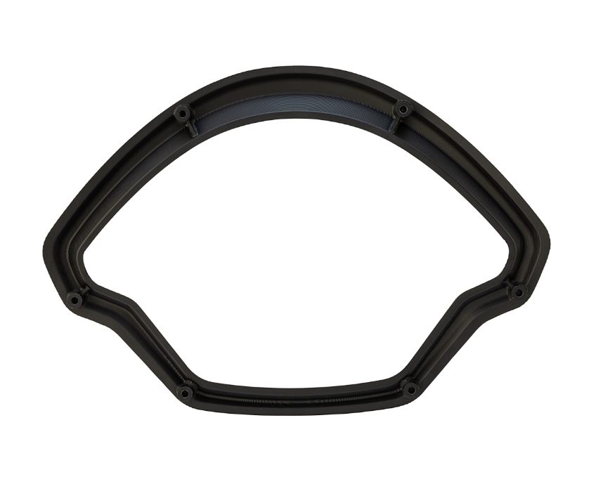 Decoratieve ring snelheidsmeter voor Vespa GTS/GTS Super 125/300cc (`22-), aluminium, zwart mat geanodiseerd