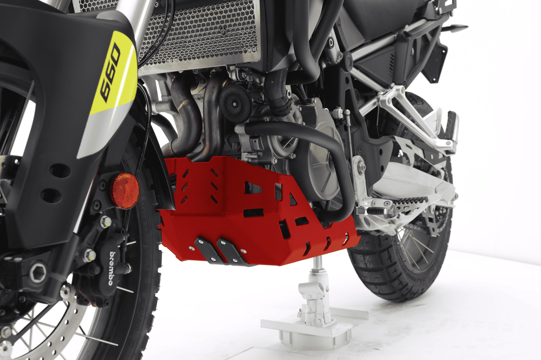 Aluminium motorbeschermer rood voor Aprilia Tuareg 660