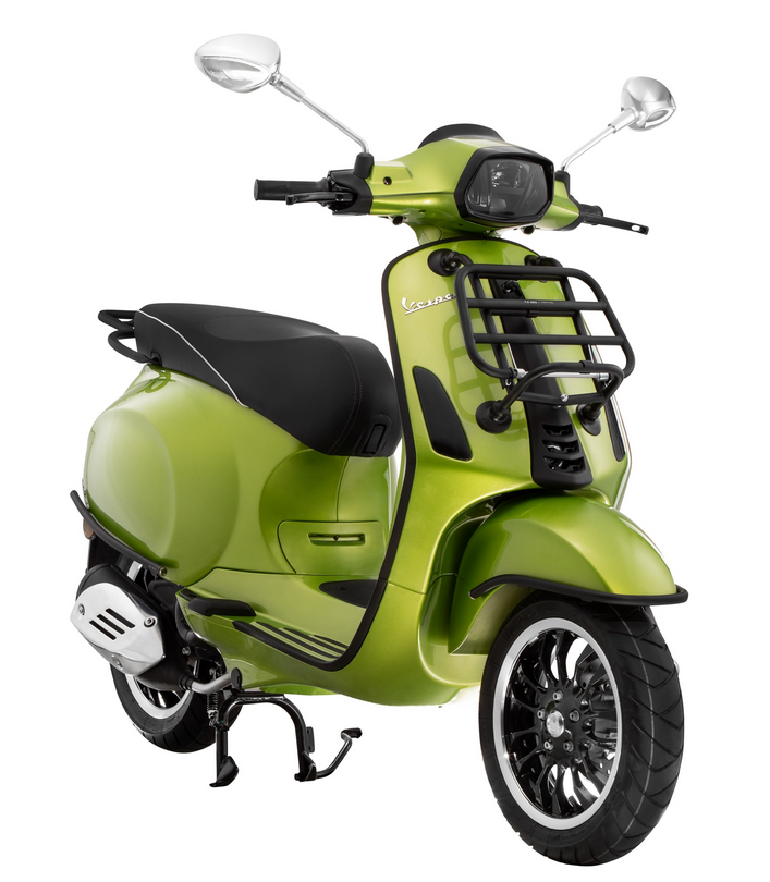 Bagagerek achteraan voor Vespa Primavera /Sprint /Elettrica 50-150ccm, mat zwart
