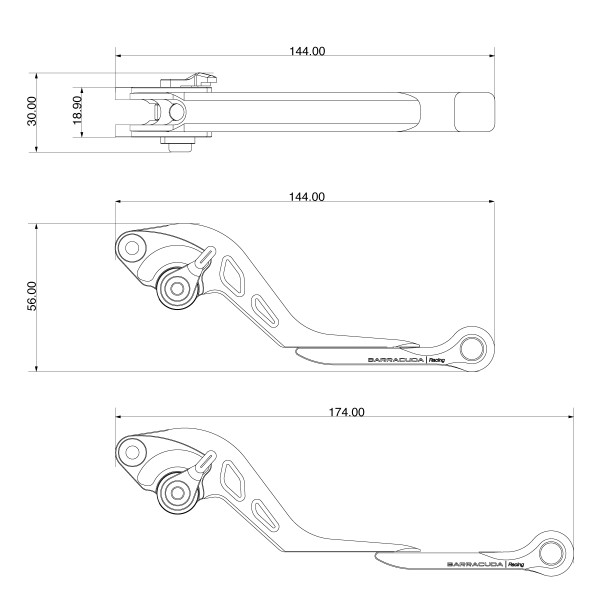 Hendelset voor Kawasaki Z900 / Z650 / Ninja 650 / Versys 650 / Versys 1000 - Barracuda