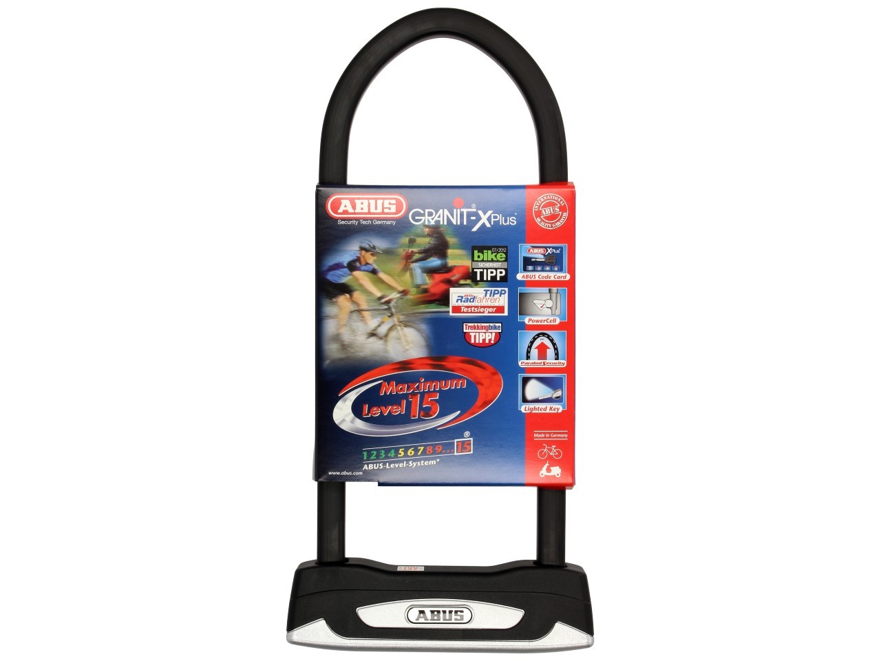 ABUS U-slot 230x108 Granit X-Plus 54 voor motorfiets, scooter & Vespa