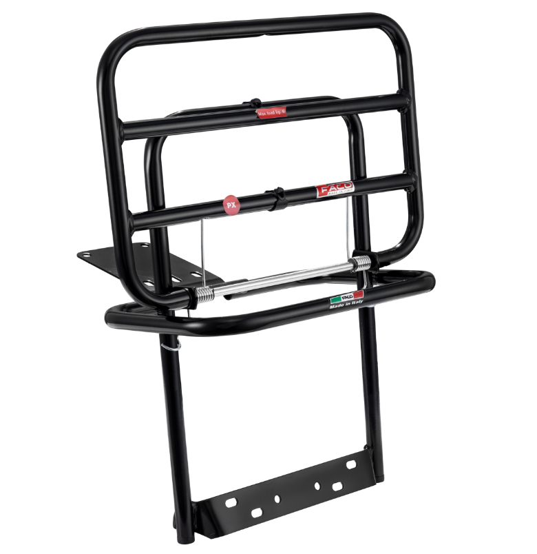 Bagagerek achteraan voor Vespa PX 80-200cc, opvouwbaar, zwart