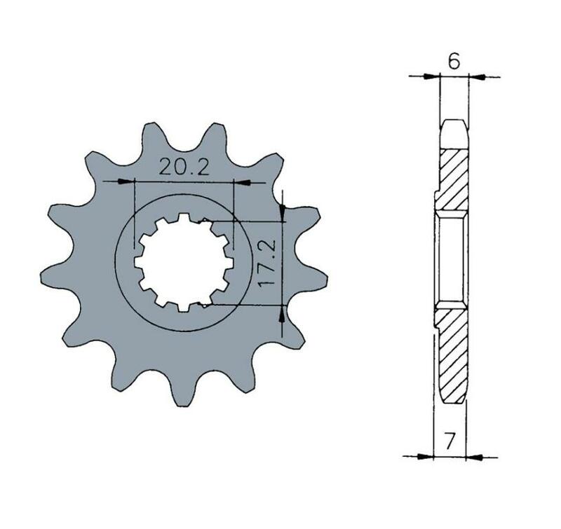 Tecnium standaard stalen rondsel voor 1120 - 420