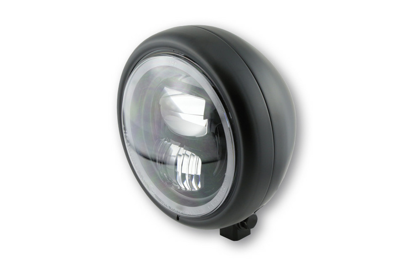 HIGHSIDER pro 5 3/4 inch koplamp Pecos Type 7 LED Zwart Mat Met parkeerlichtring, E-goedgekeurd (1S