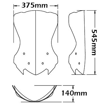 Hoog windscherm voor Honda NC 700 X (12-13) / NC 750 X (14-15), transparant