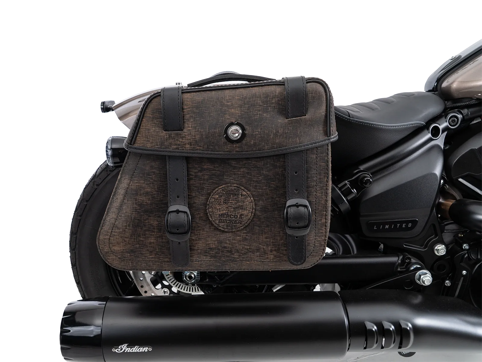 Kniptassenset bruin incl. houder voor Indian Scout Bobber 1250 (25-) Hepco & Becker