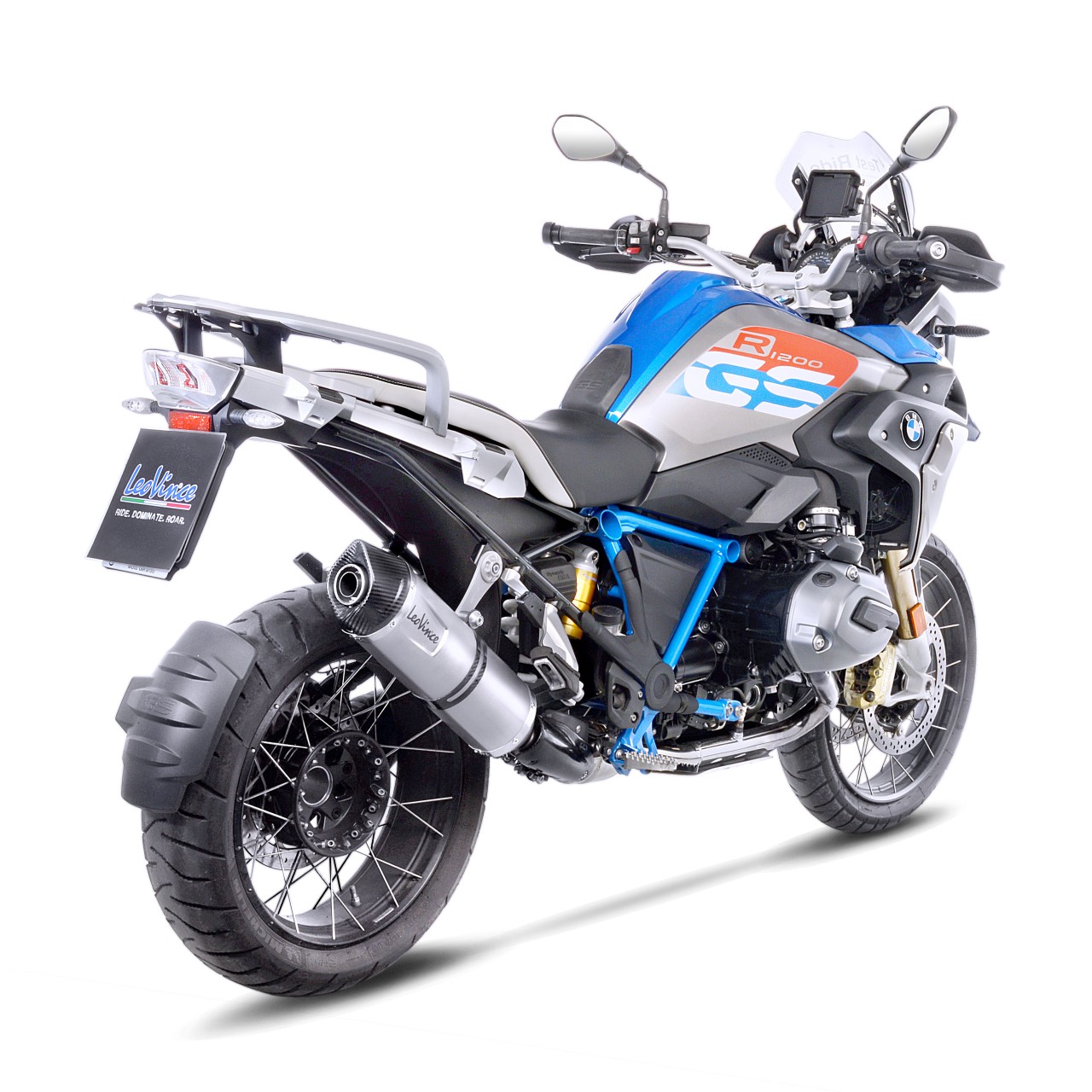 LeoVince uitlaatsysteem LV One Evo voor BMW R 1200 GS /Adventure, zilver, slip on, Euro4, E-certificaat
