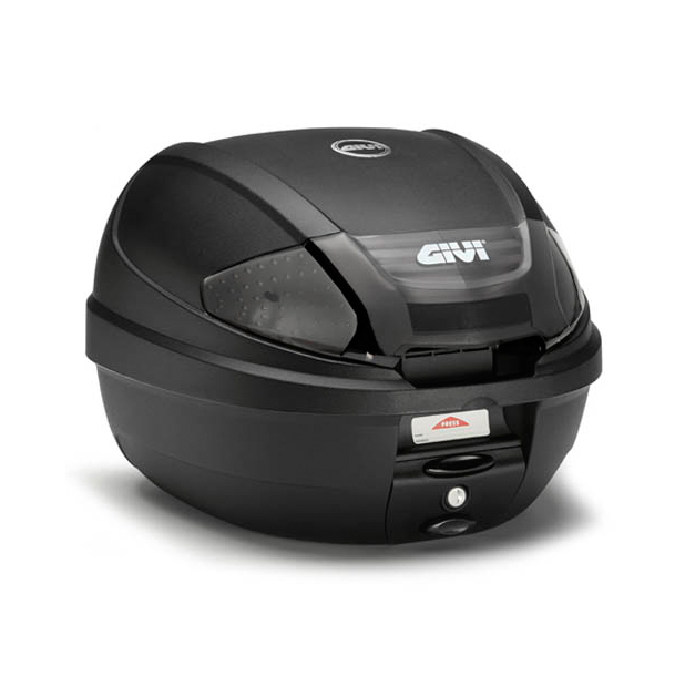 E300 MONOLOCK topkoffer met nieuw slot en transparante reflectoren incl. plaat Givi