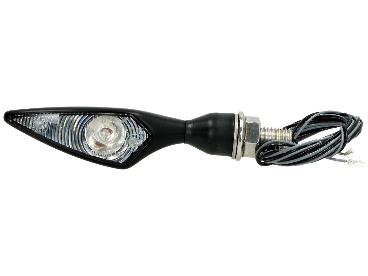 Kellermann-indicator, ruit, staal, LED, VR/HL, 12 V, zwart gesatineerd, M8x20, E-keurmerk