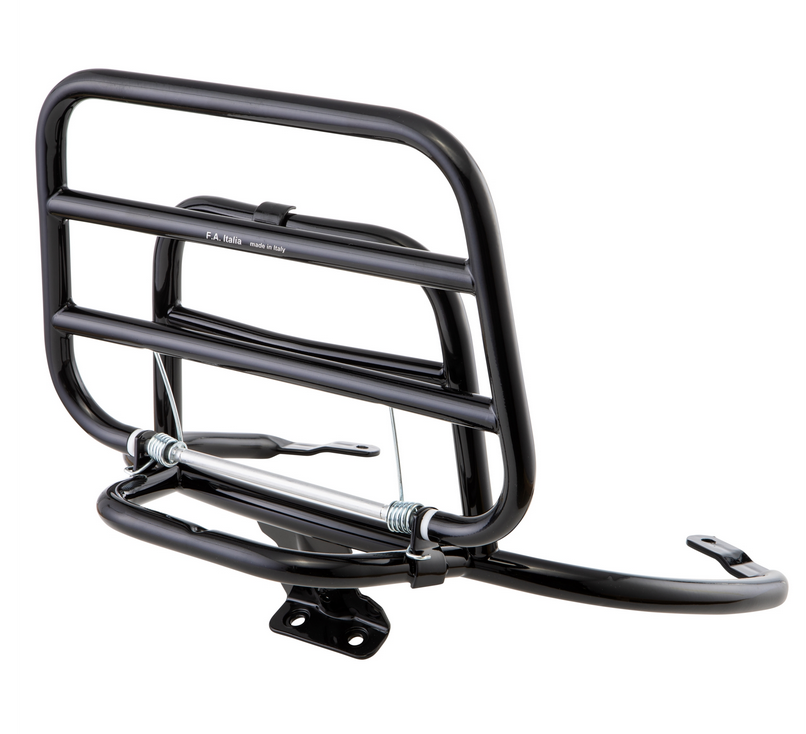 Bagagerek achteraan voor Vespa Primavera /Sprint 50-150cc, opvouwbaar, glanzend zwart