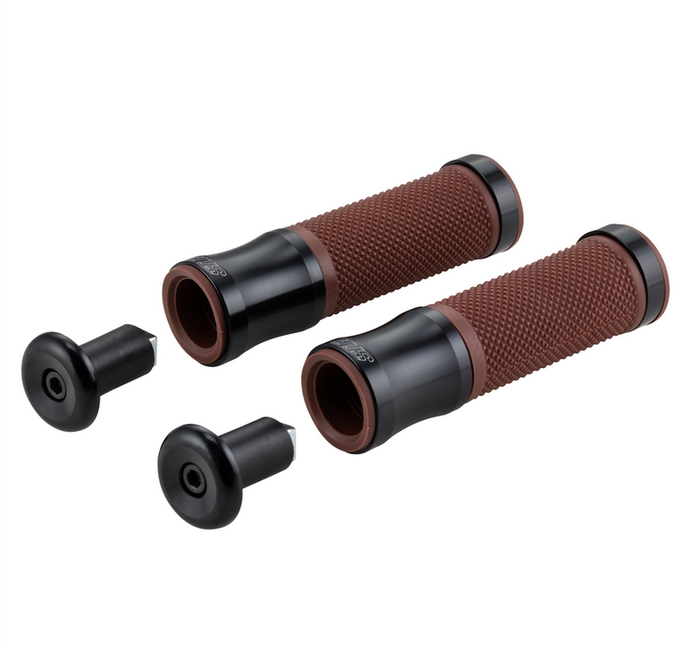 Handvatten Ø 24/24 mm, L 125 mm voor Vespa PX 125-200cc, glanzend zwart/bruin