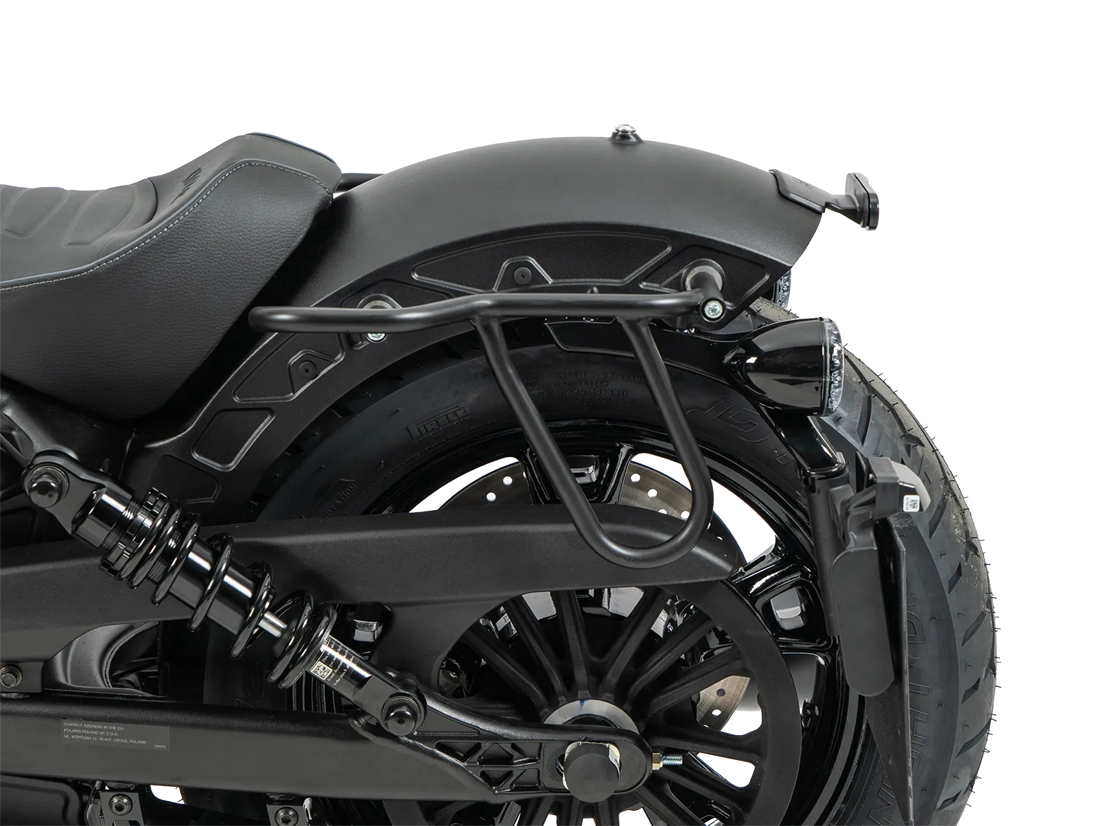 Leren tassenhouder uitsparing zwart voor Indian 101 Scout 1250 (25-) Hepco & Becker