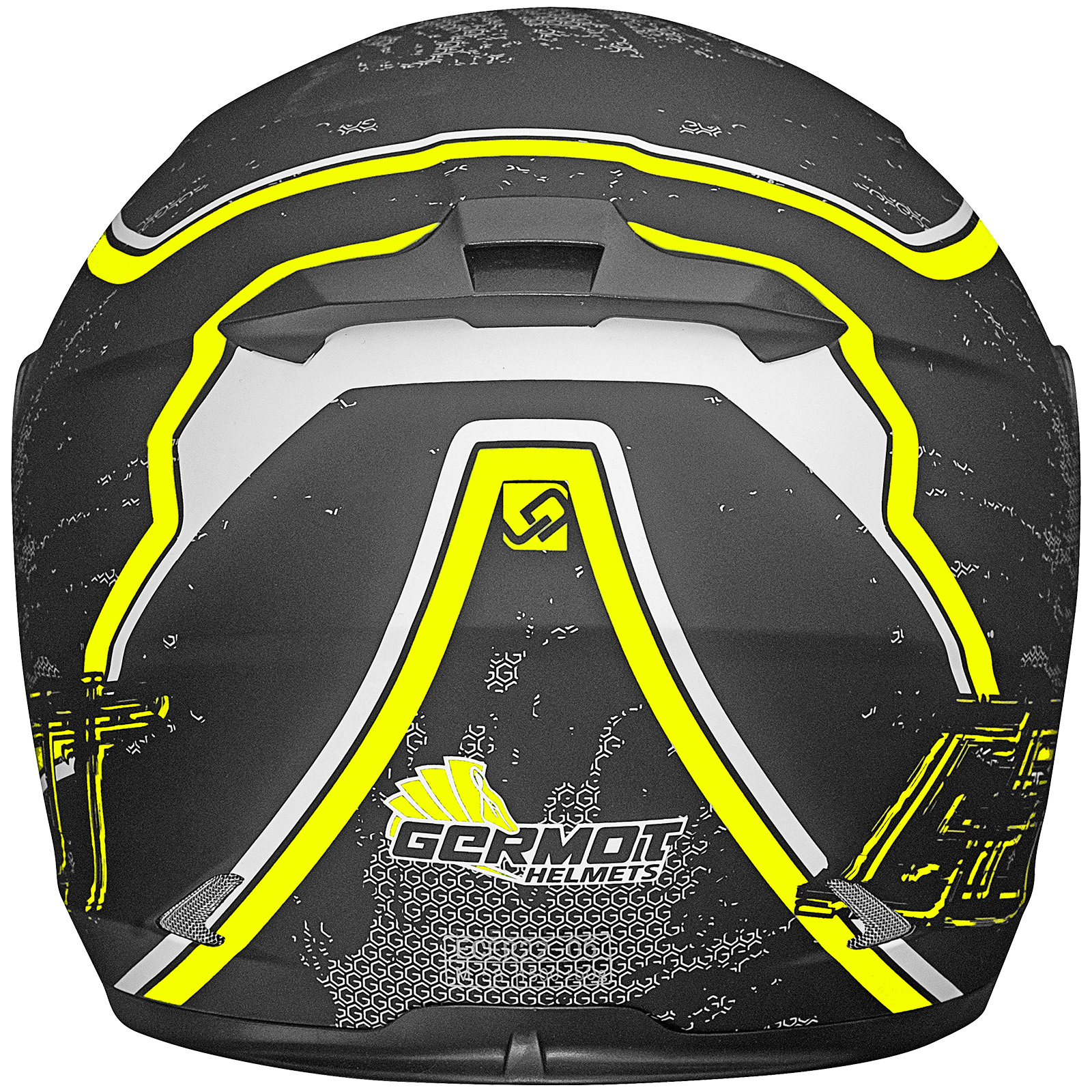 Germot GM 306 integraalhelm, mat zwart/fluo geel