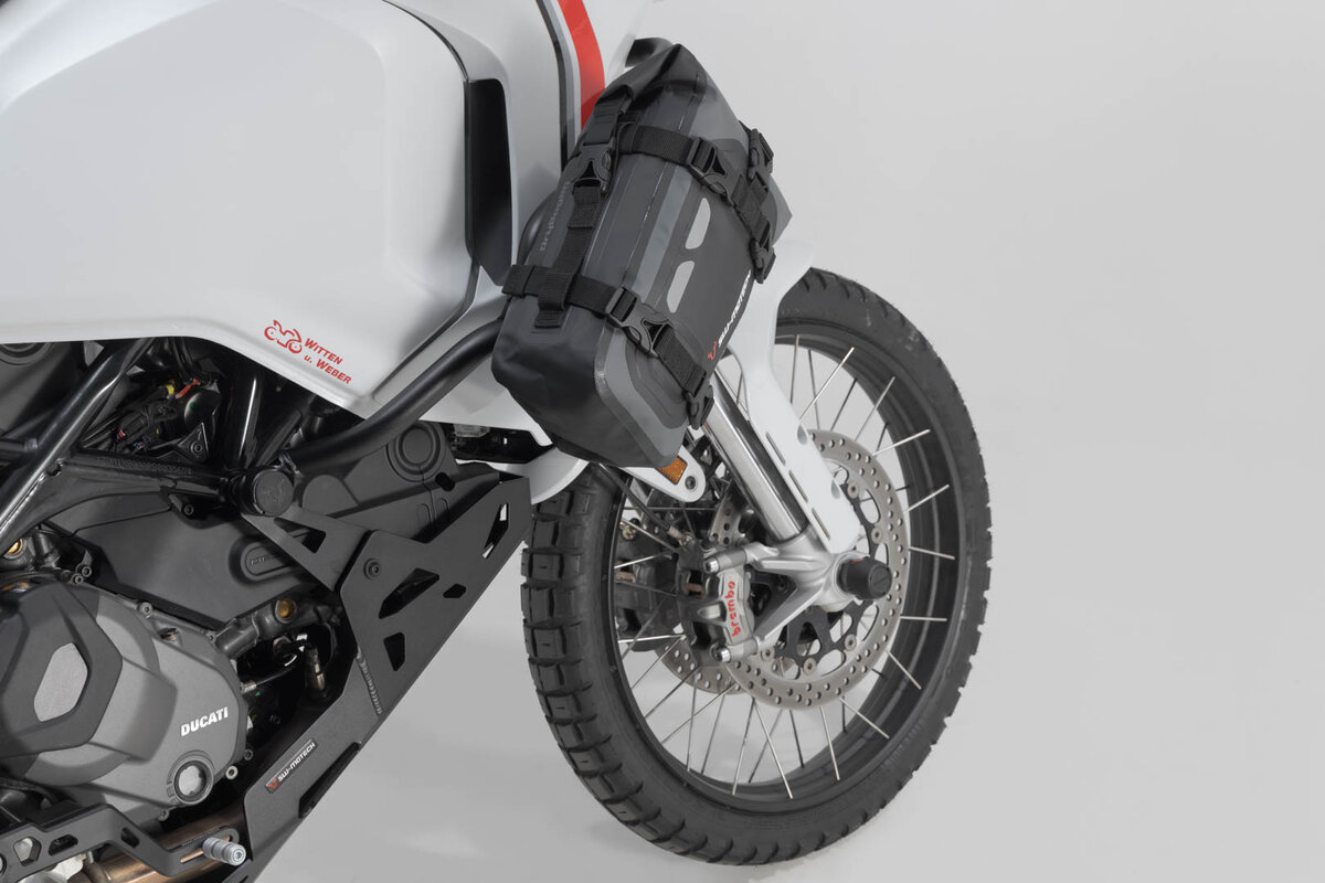 Drybag 80 achtertas voor Aprilia ETV 1200 Caponord, zwart/grijs - SW Motech